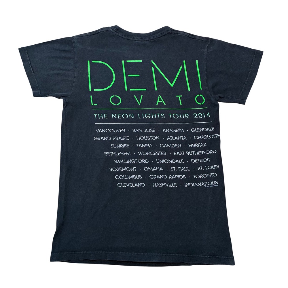 Demi Lovato Neon Lights Tour 2014 T-Shirt Indie Sleaze rave Archive - Picture 2 of 7